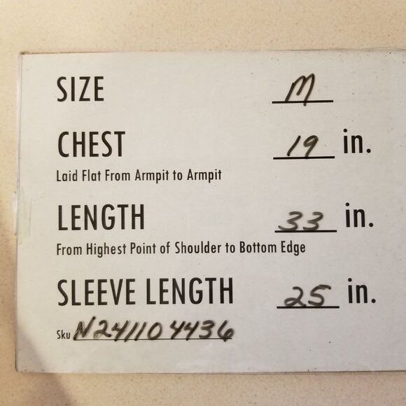 LUCKY BRAND Geometric Knit L/S Cardigan Sweater Coat Black White Medium ~ 4436 - Picture 2 of 6